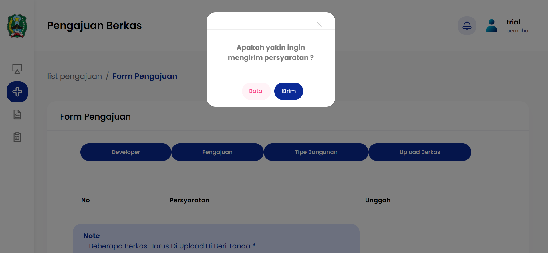 Pengajuan Berkas