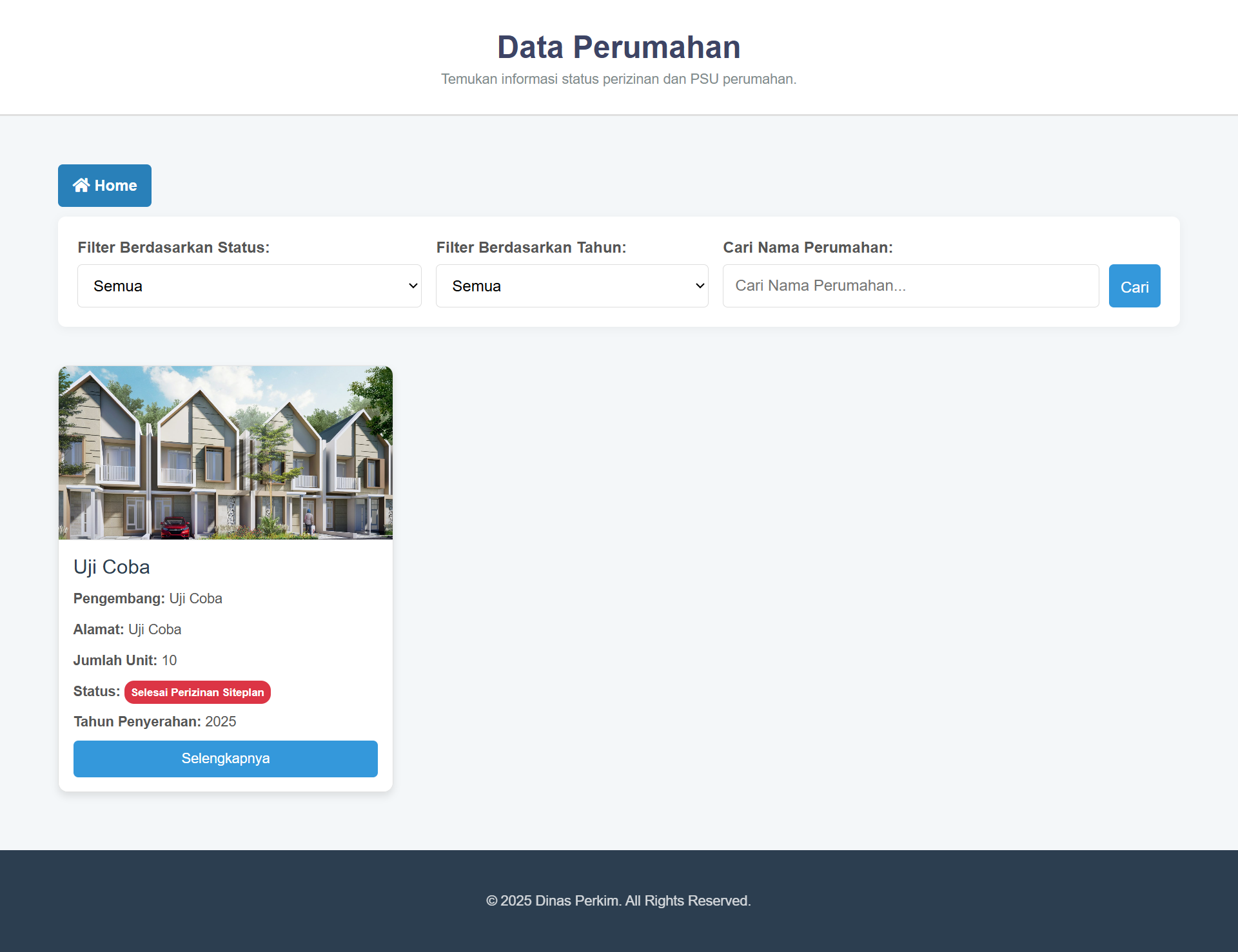 Halaman Data Perumahan